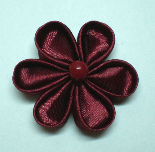 Как сделать ободок канзаши с цветком из атласных лент